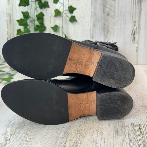 Cole Haan Air Avalon Riding Black Leather Suede Knee Boots D32497 Buckle 9B - Picture 6 of 11